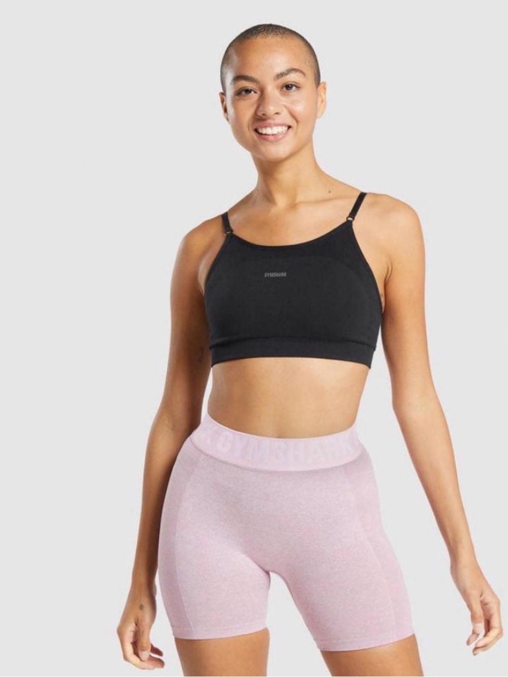 NWT Gymshark FLEX STRAPPY SPORTS BRA BLACK/CHARCOAL